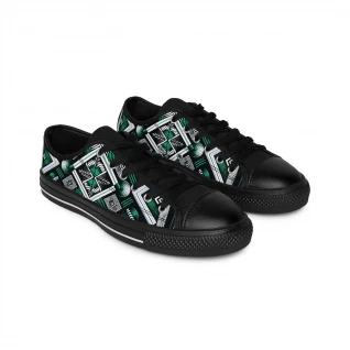 "Heritage Stride: Kente Kaleidoscope Sneakers" - Women's Sneakers