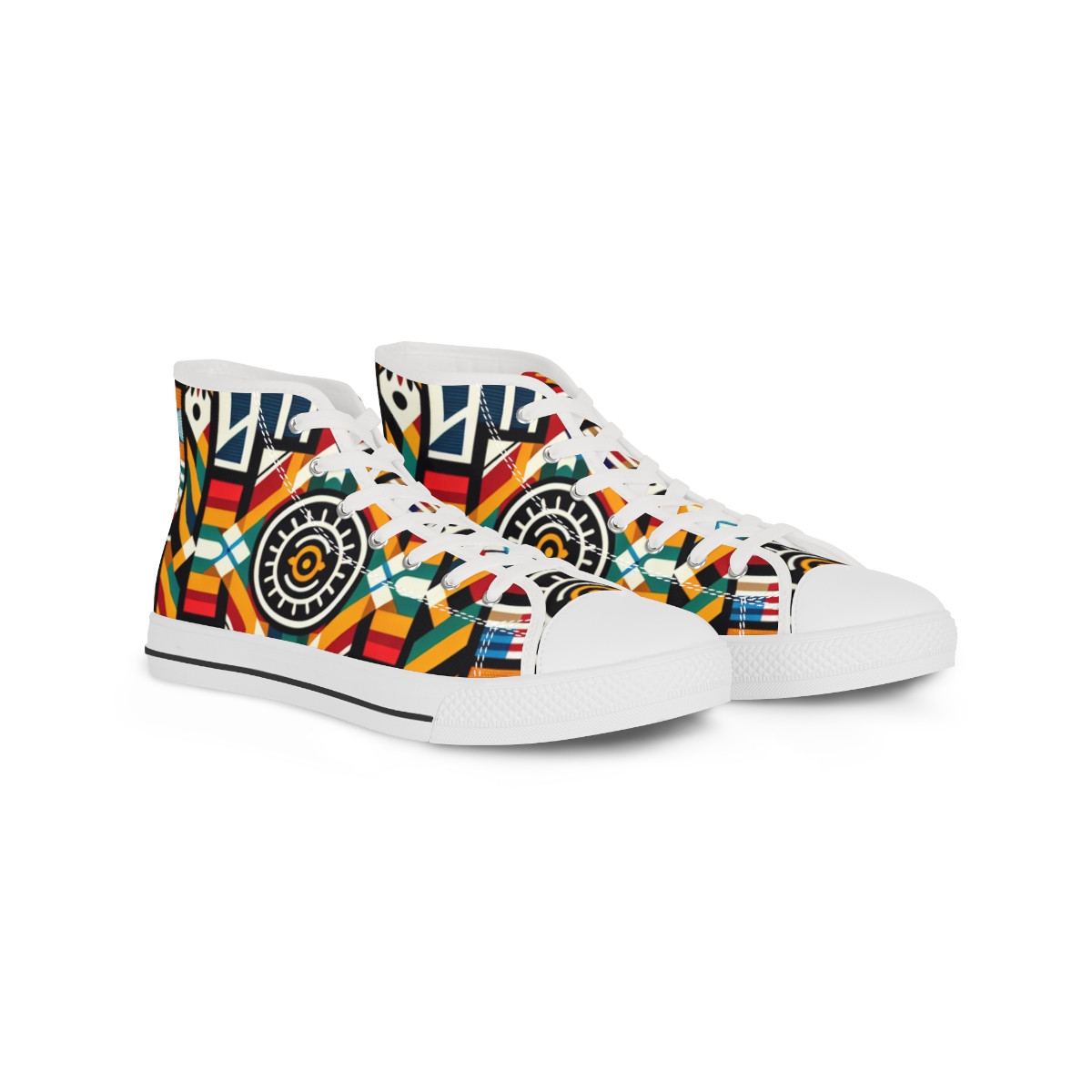 "AfroStride Kente Kicks" - Men's High top Sneakers