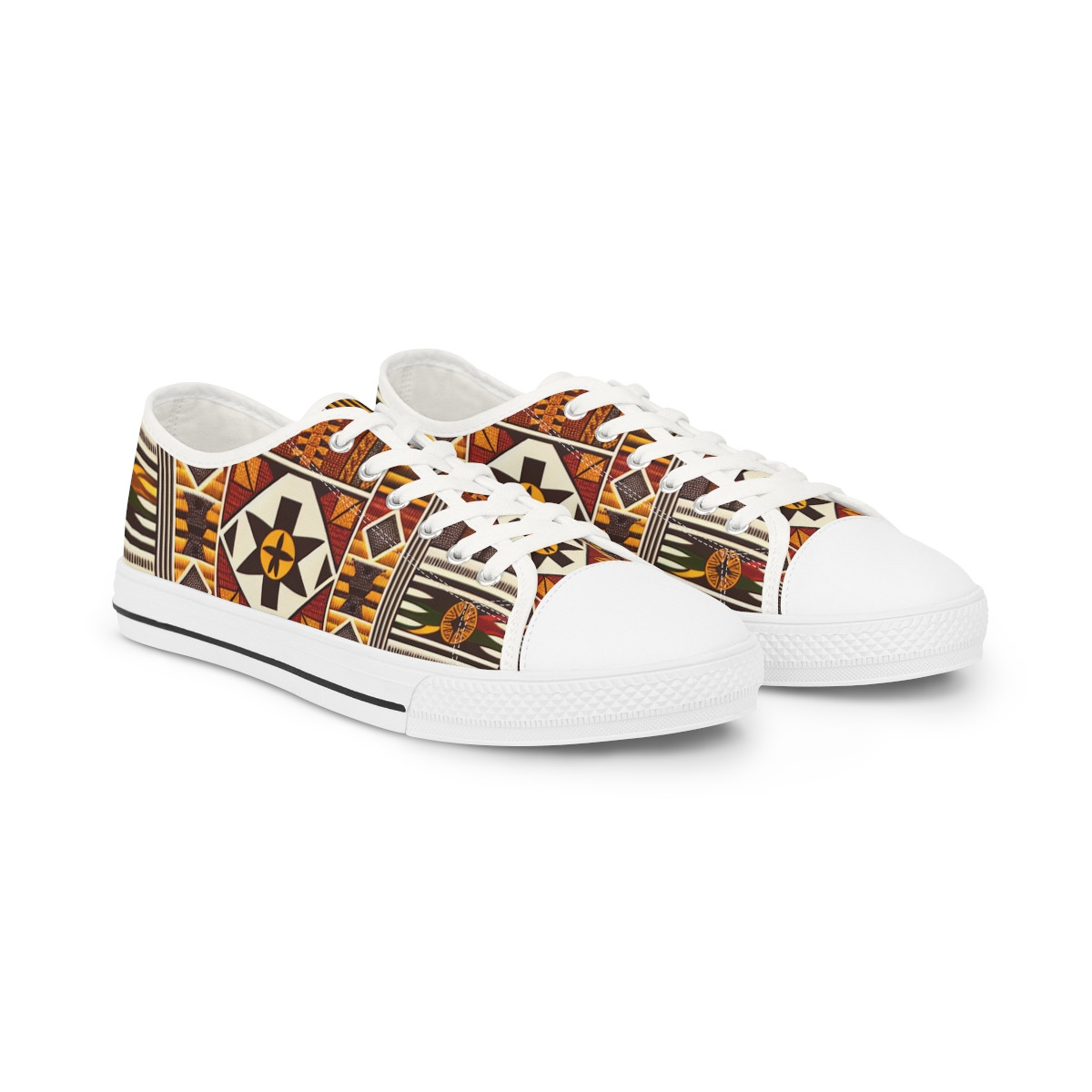 "AfroStride Kente Kicks" - Men's Lowtop Sneakers