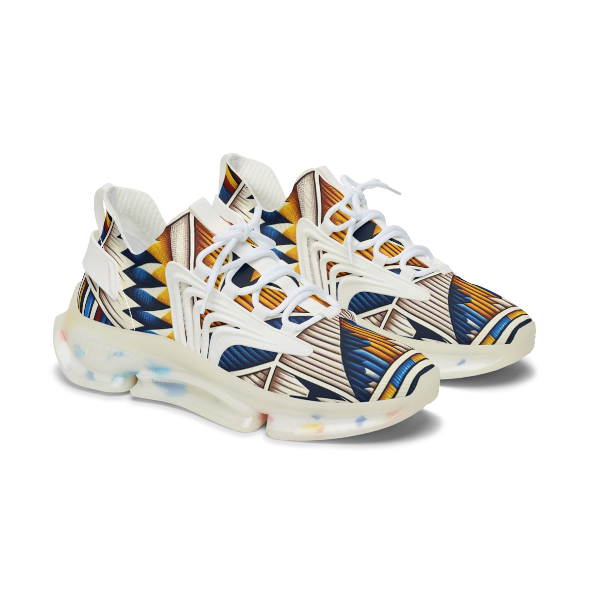 "Kente Kaleidoscope Kickers" - Women's Mesh Sneaker