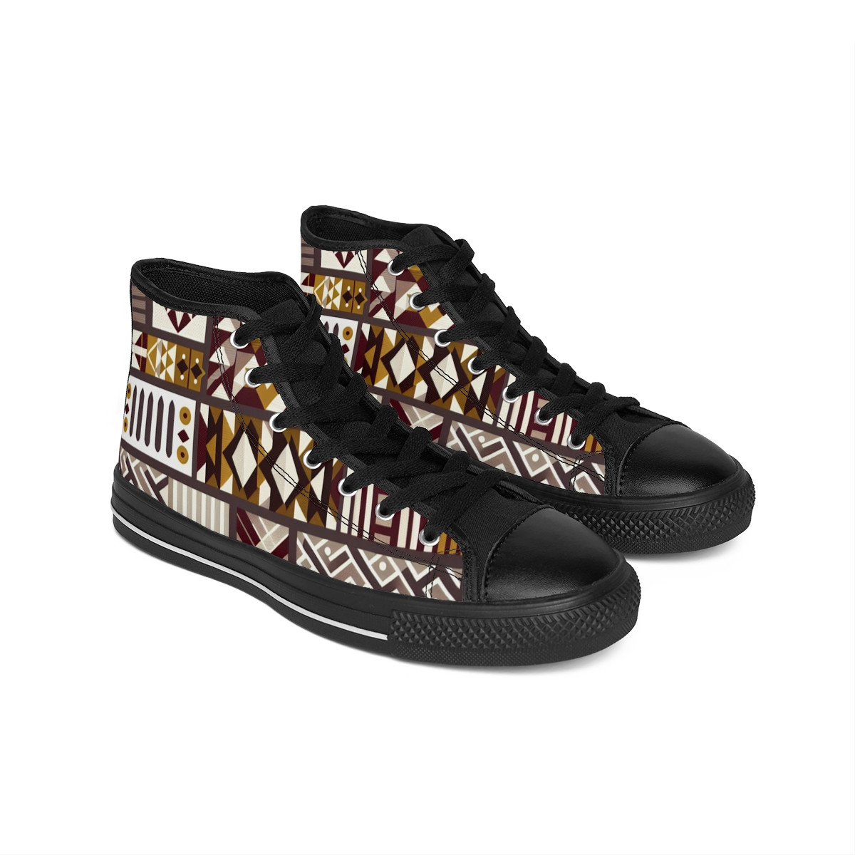 "Afro-Verve Kente Kicks" - Women's Classic Sneakers
