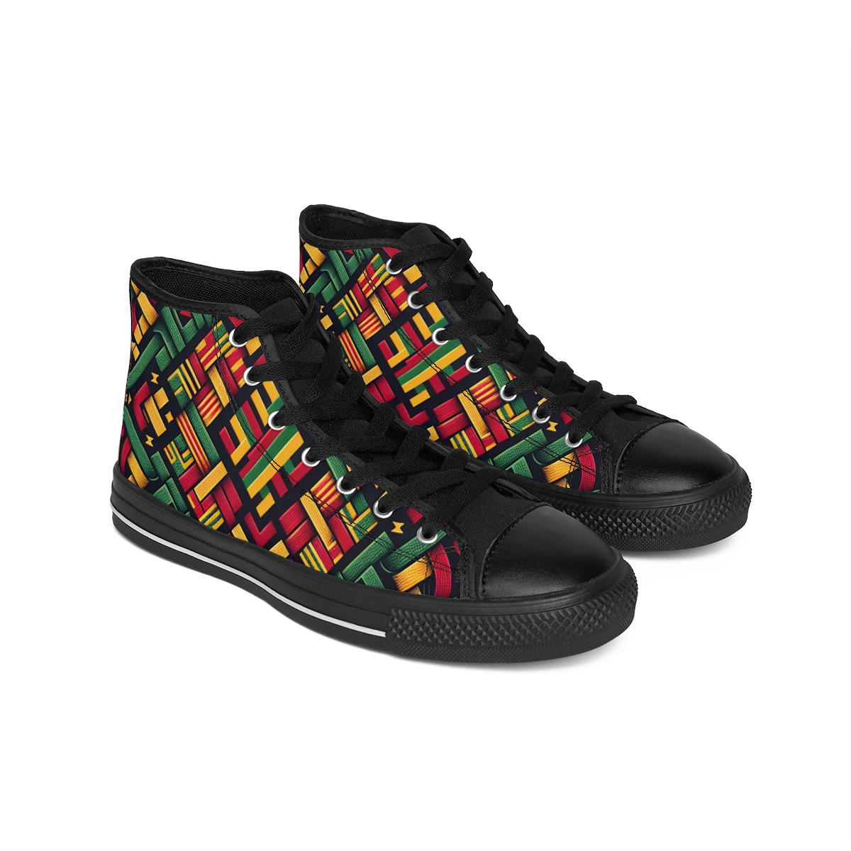 "AfroStride Kente Kicks" - Women's Classic Sneakers