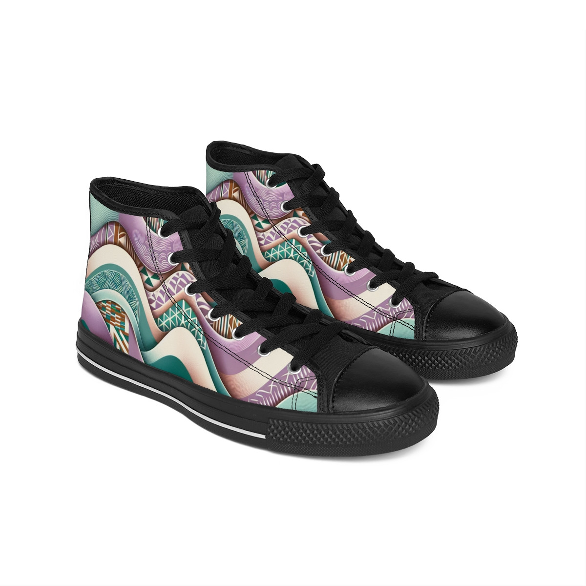 "AfroSpice Kente Kicks" - Women's Classic Sneakers