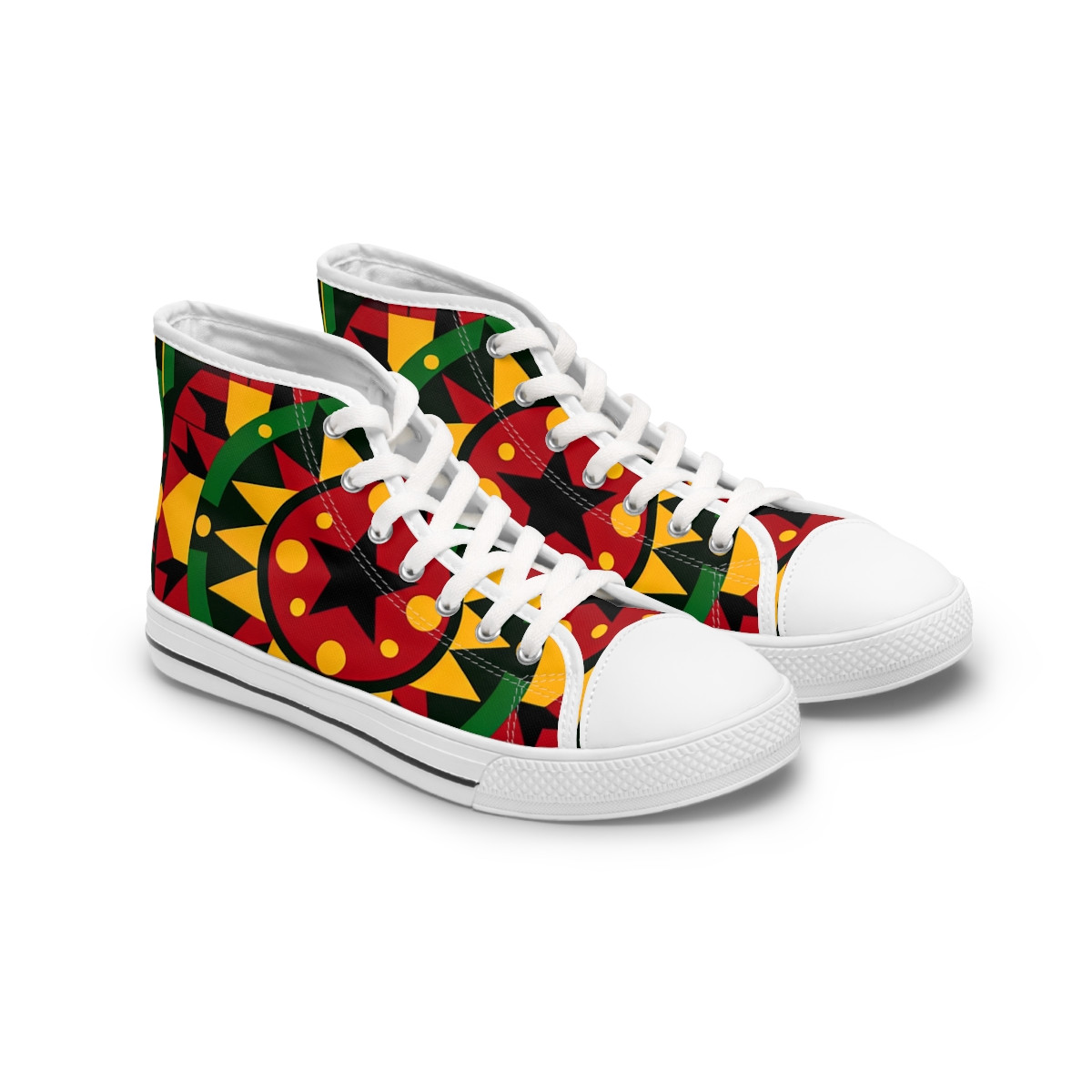 "AfroFusion Kente Kicks" - Womn's High top Sneakers
