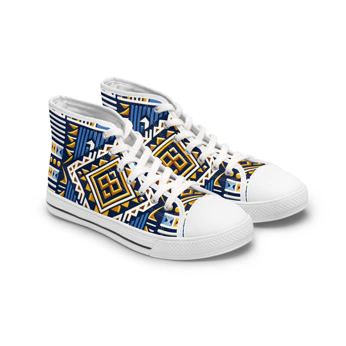 "AfroKicks: Vibrant Kente Expressions" - Womn's High top Sneakers