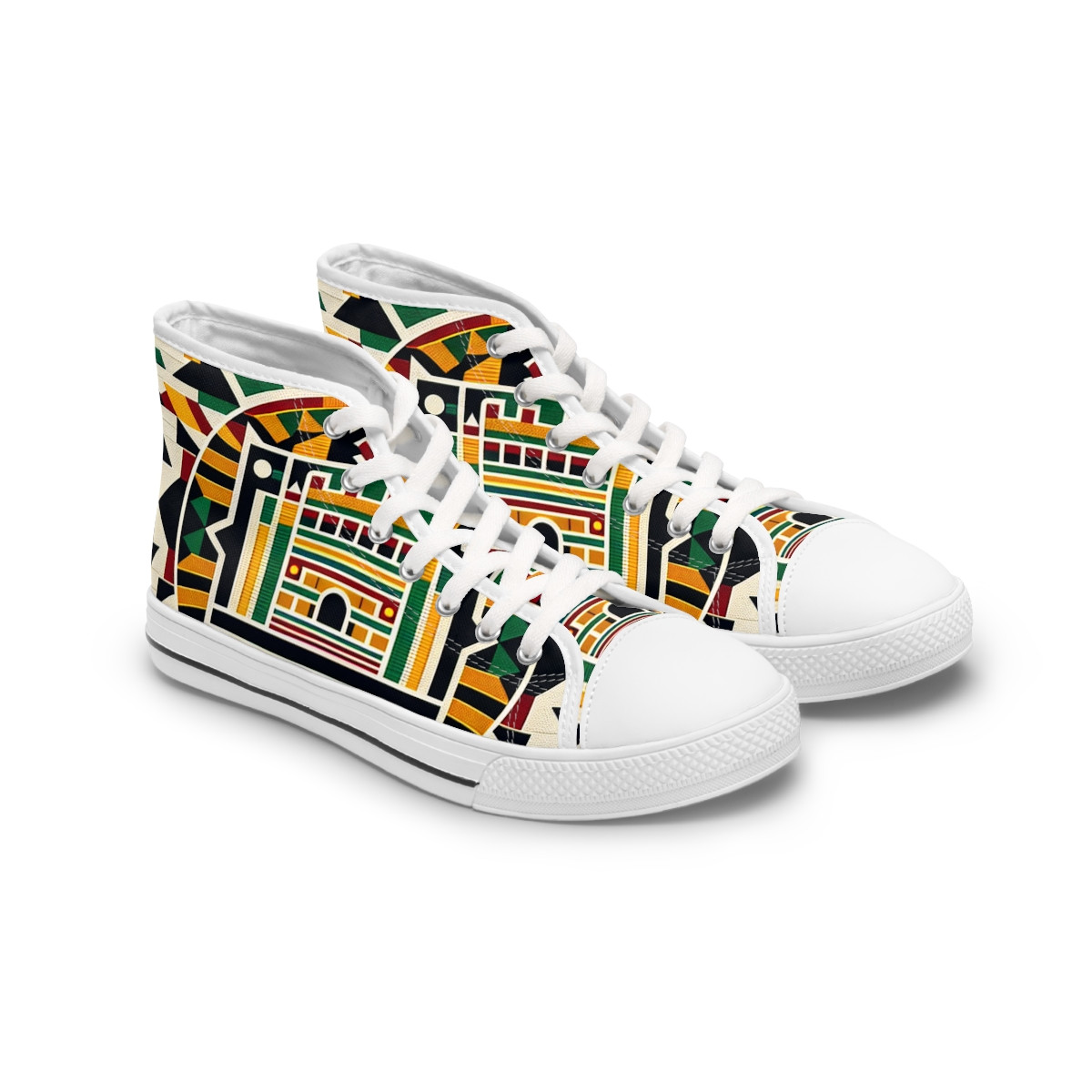 "Heritage Stride Kente Kicks" - Womn's High top Sneakers