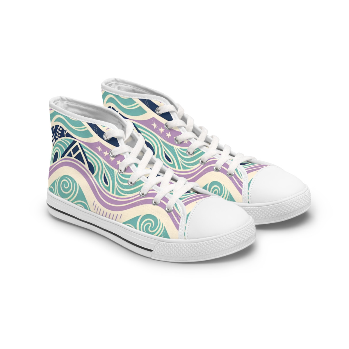 "AfroFusion Kente Kicks" - Womn's High top Sneakers