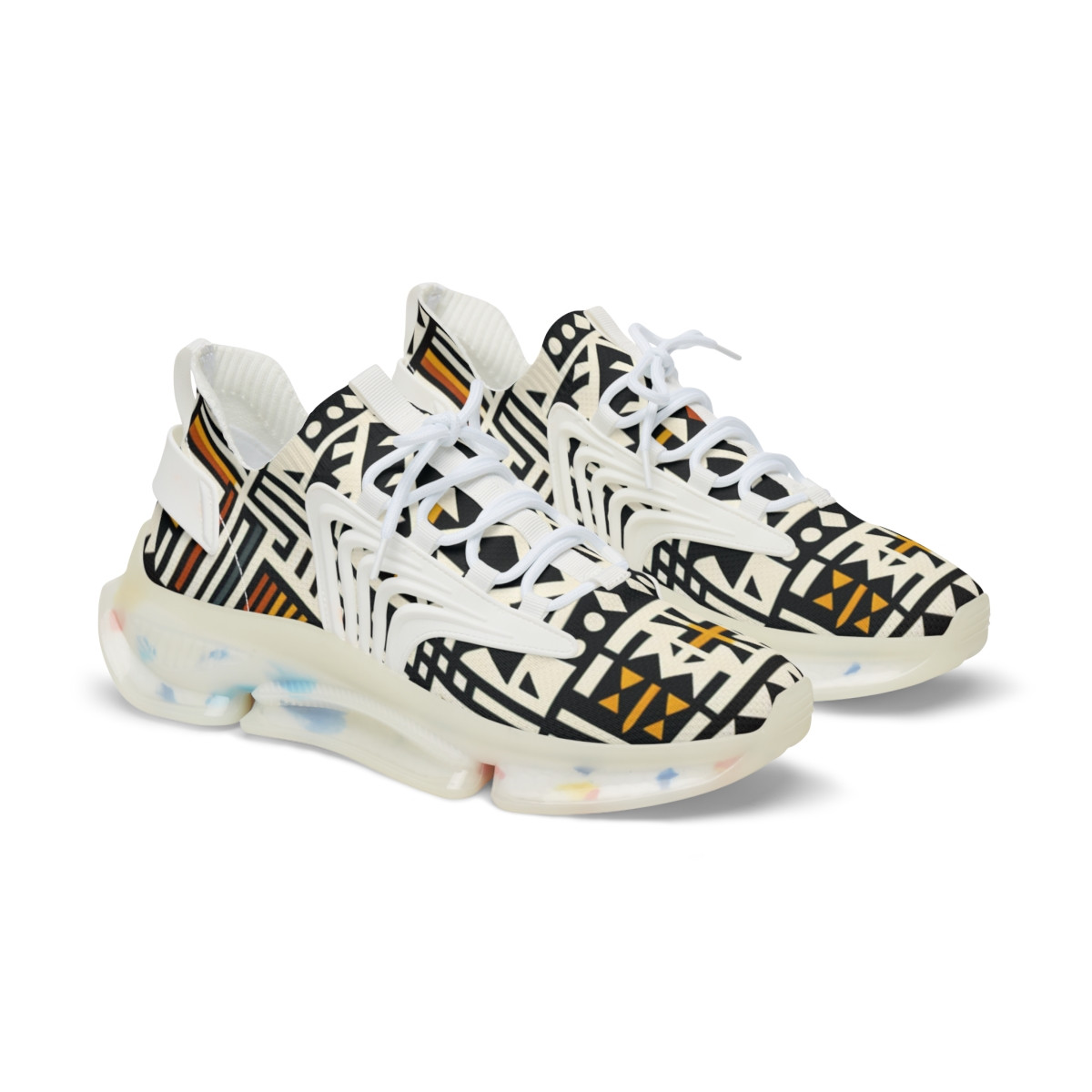 "HeritageStride: Kente Couture Sneakers" - Men's Mesh Sneaker