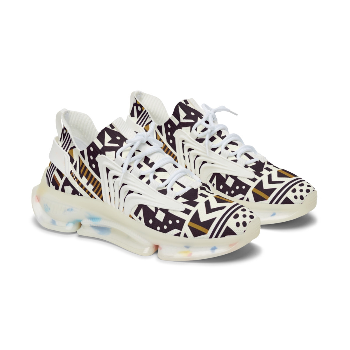 "AfroStride Kente Kicks" - Women's Mesh Sneaker