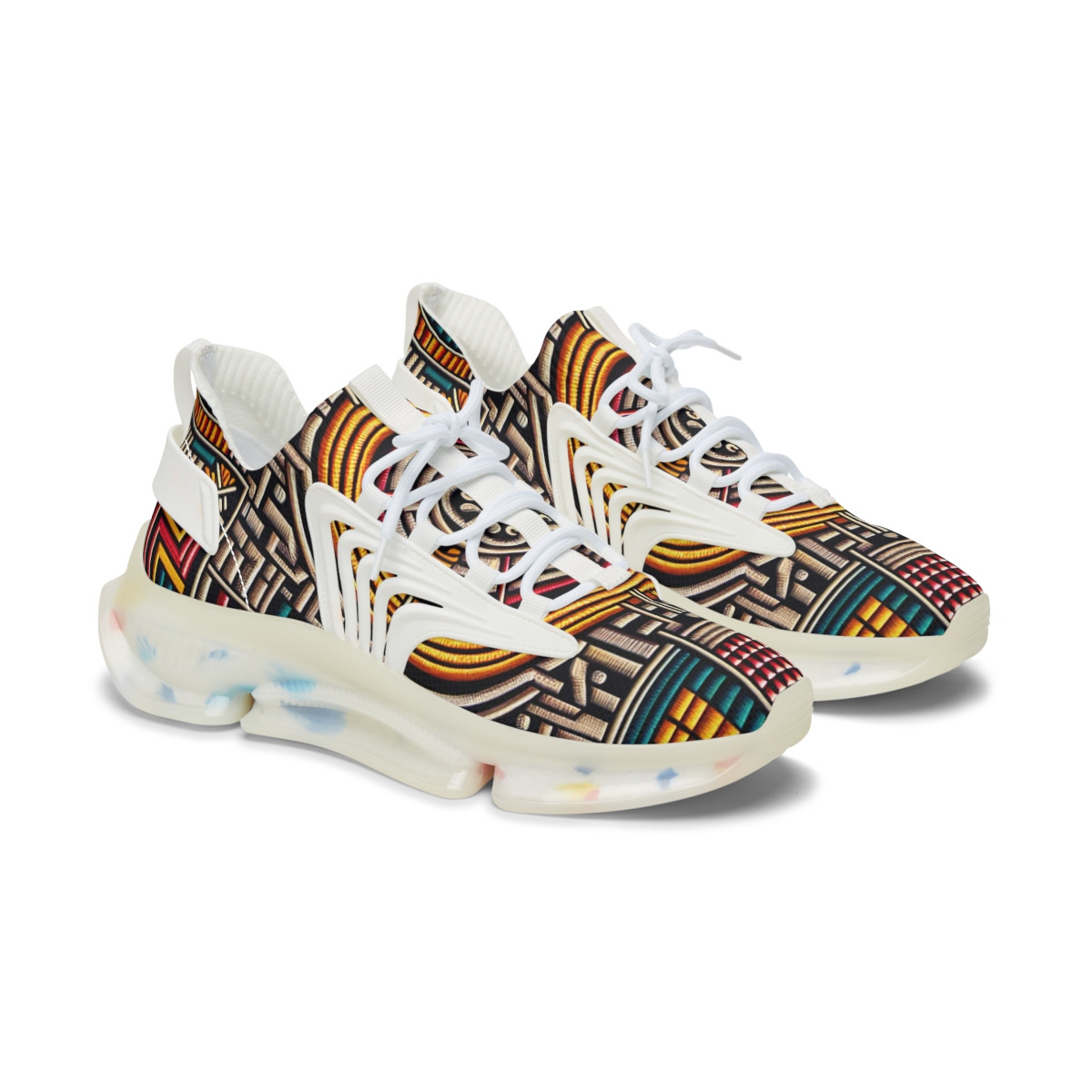 "AfroStride Kente Kicks" - Women's Mesh Sneaker