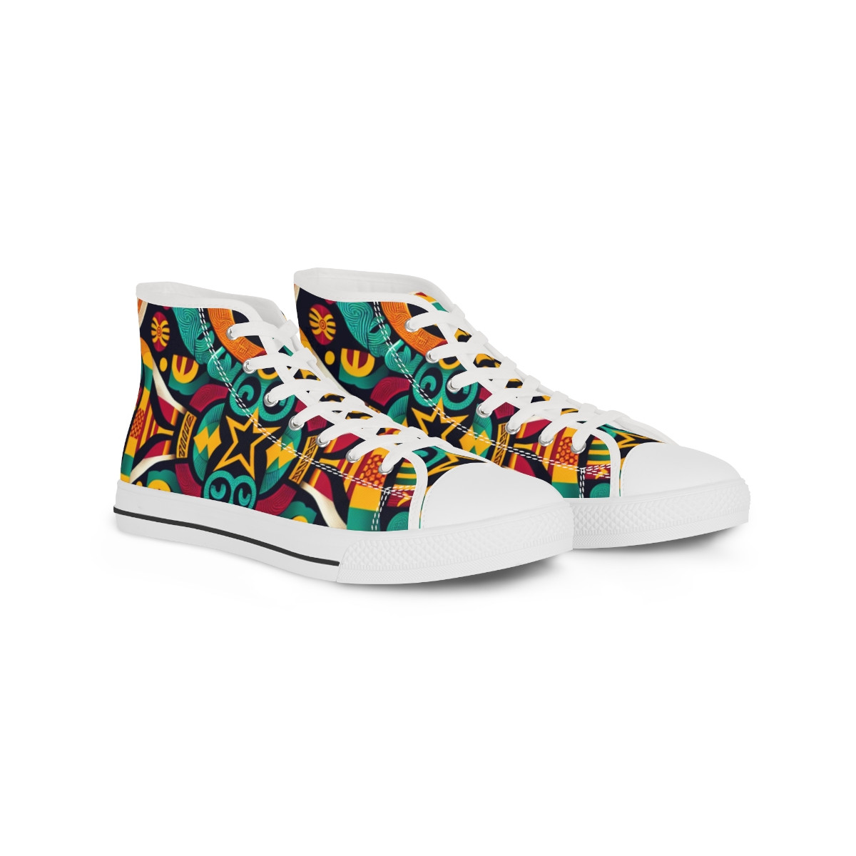 "AfroStride Kente Kicks" - Men's High top Sneakers