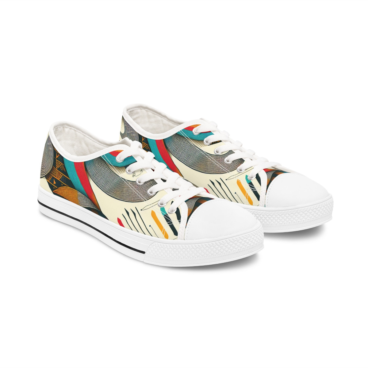 "AfroStun Kente Kicks" - Women's Lowtop Sneakers