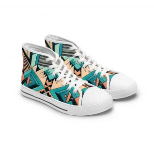 "AfroFusion Kente Kicks" - Womn's High top Sneakers