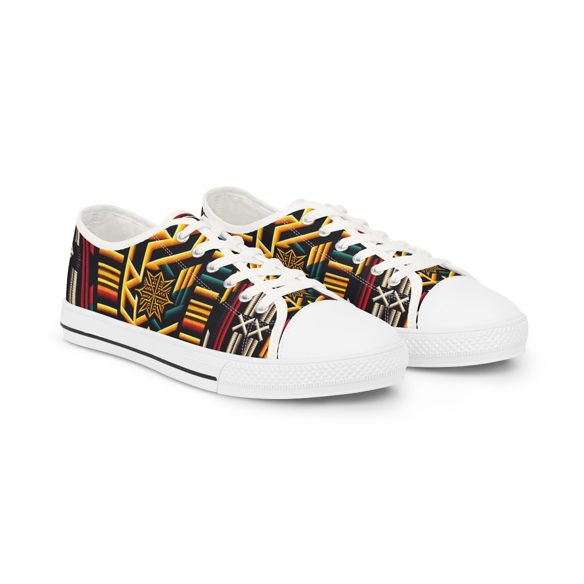 "AfroFusion Kente Kicks" - Men's Lowtop Sneakers