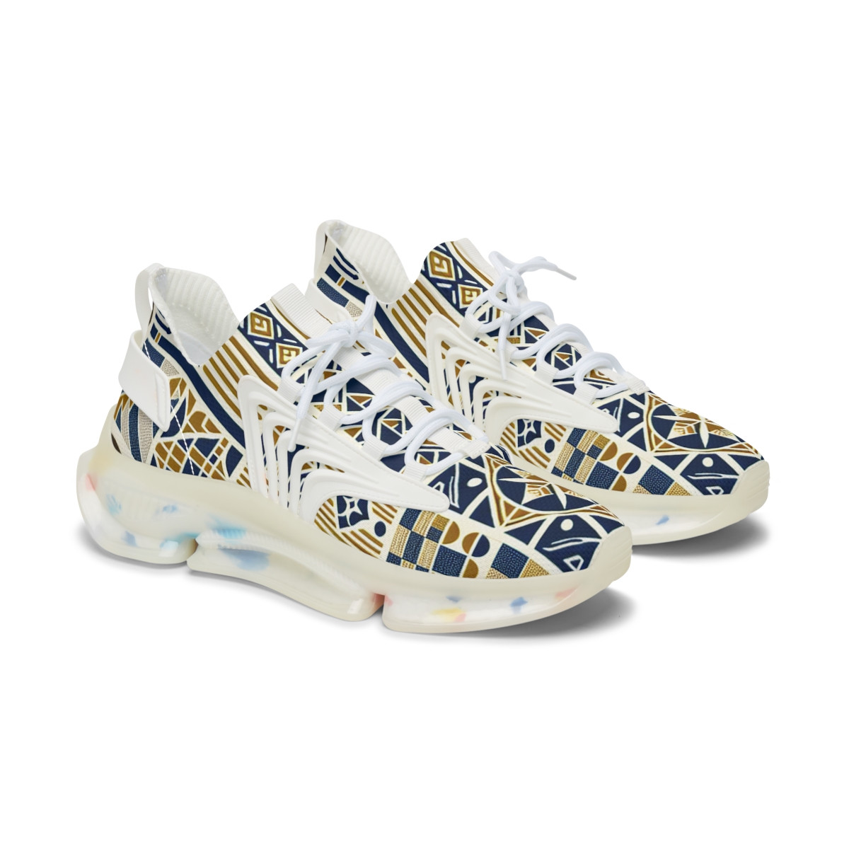 "Heritage Stride Kente Kicks" - Women's Mesh Sneaker