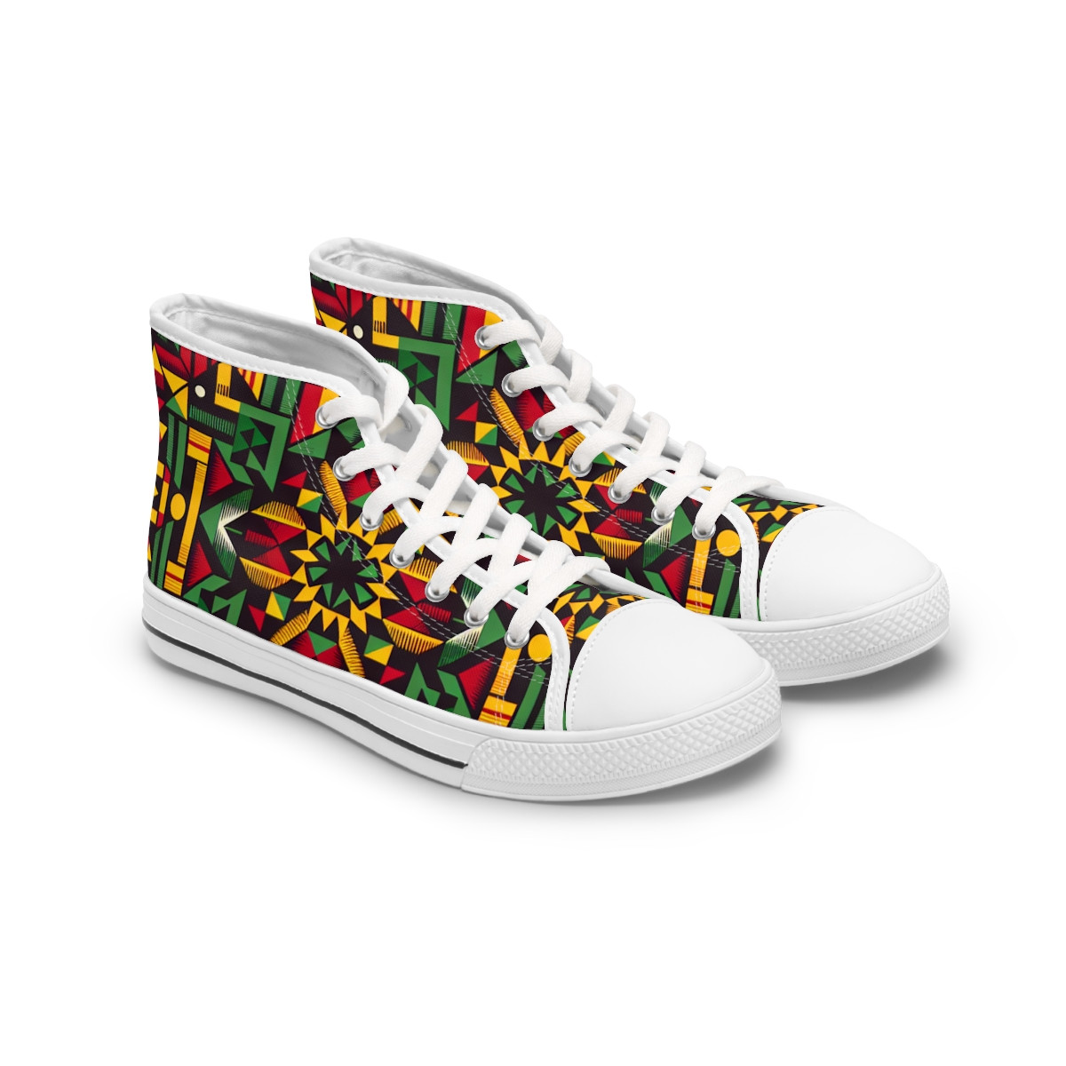 "AfroStride Kente Kicks" - Womn's High top Sneakers