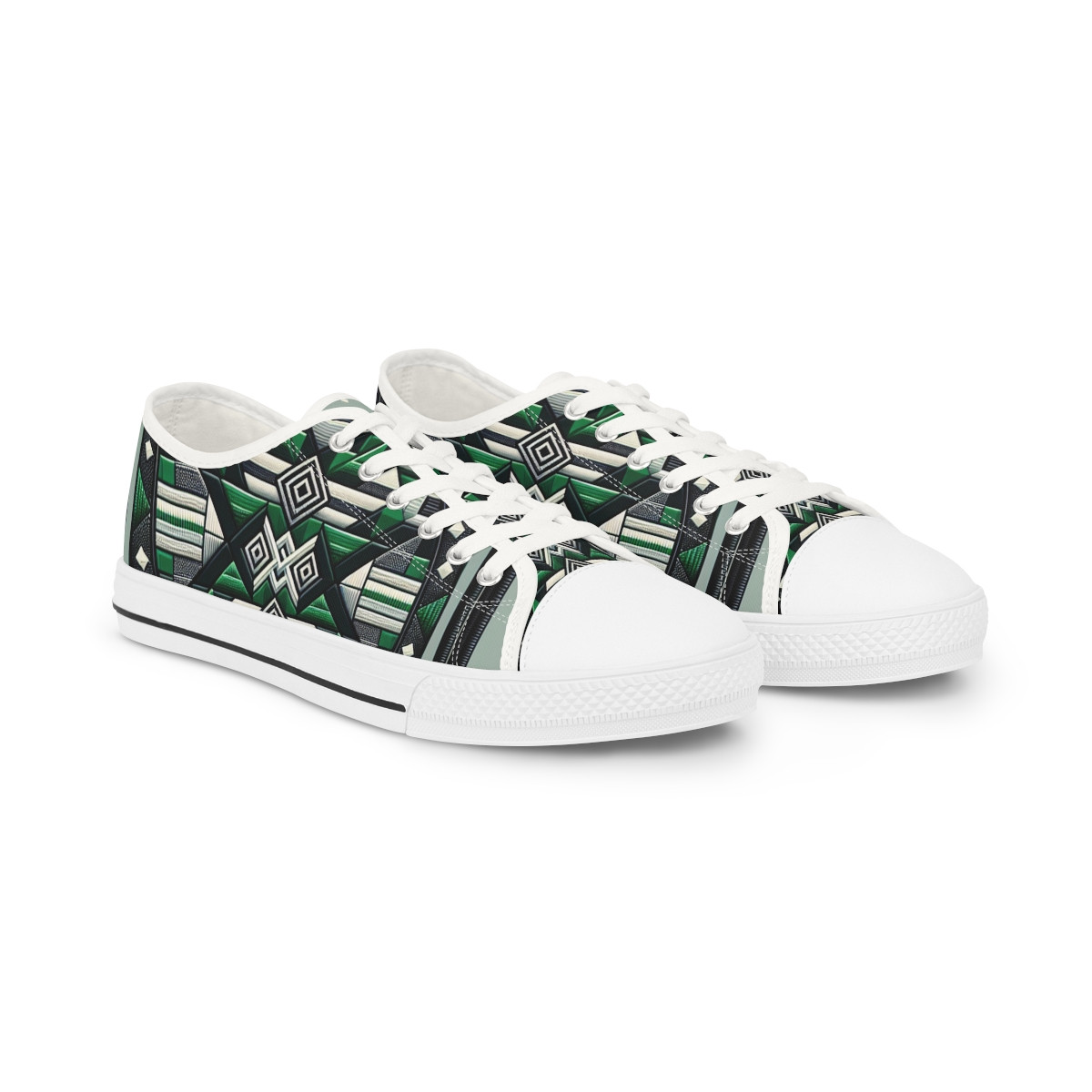 "Heritage Stride: Kente Kaleidoscope Sneakers" - Men's Lowtop Sneakers