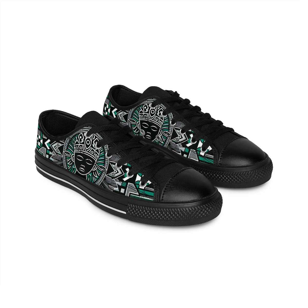 "Heritage Stride: Kente Fusion Sneakers" - Women's Sneakers