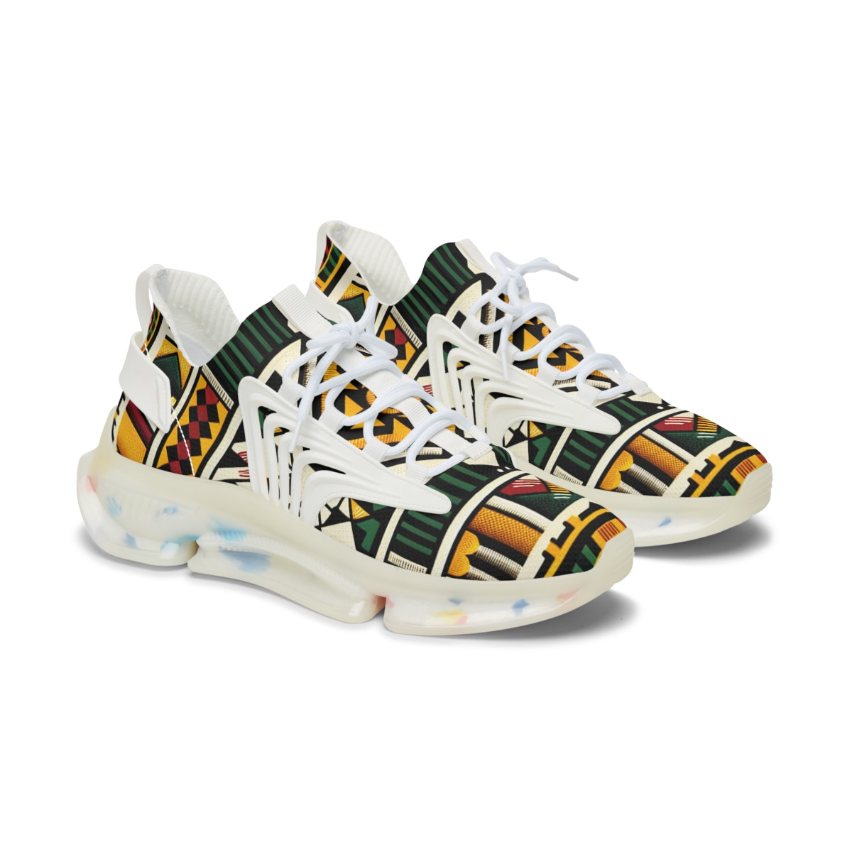 "StepRhythm Kente Kicks" - Women's Mesh Sneaker