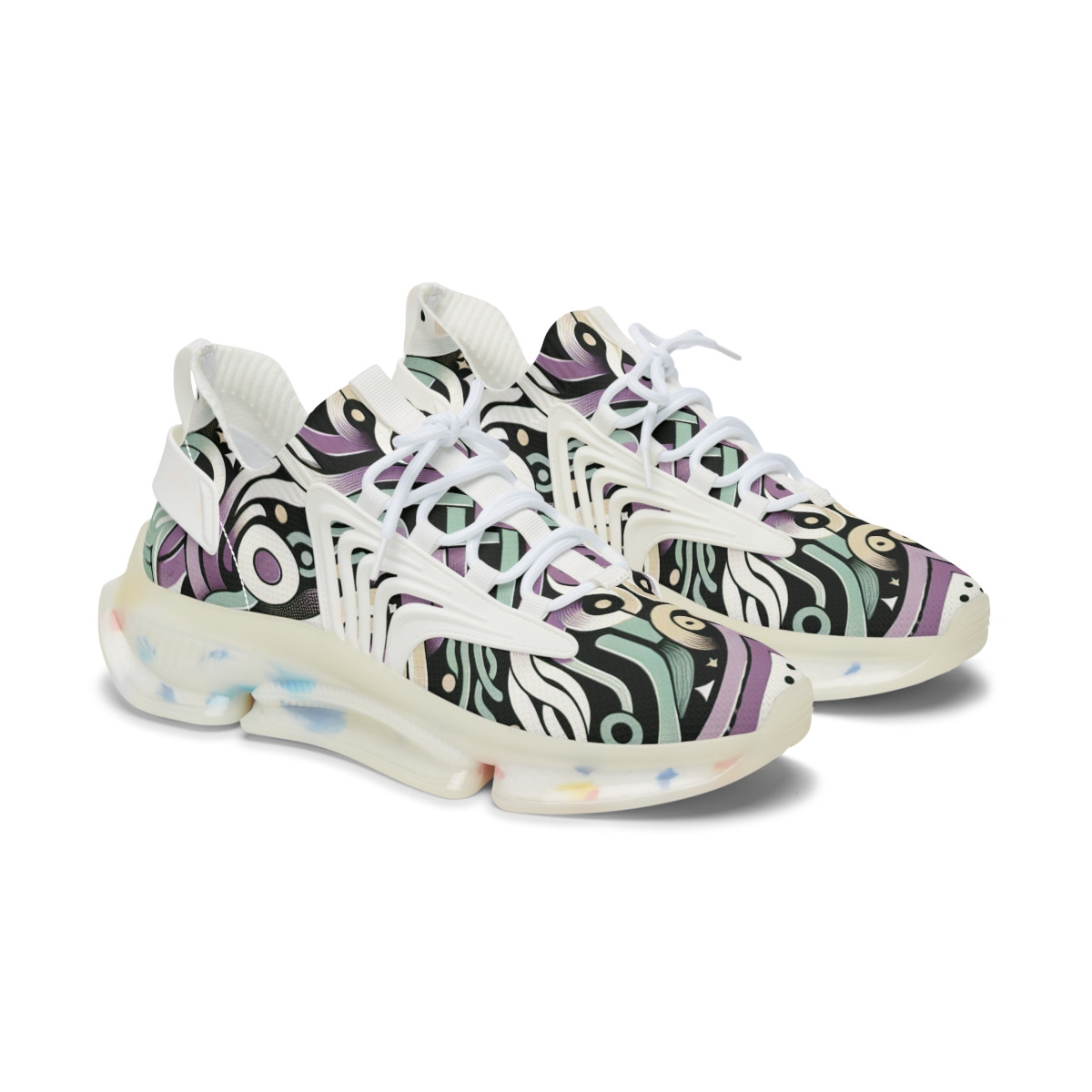 "AfroSync Kente Kicks" - Women's Mesh Sneaker