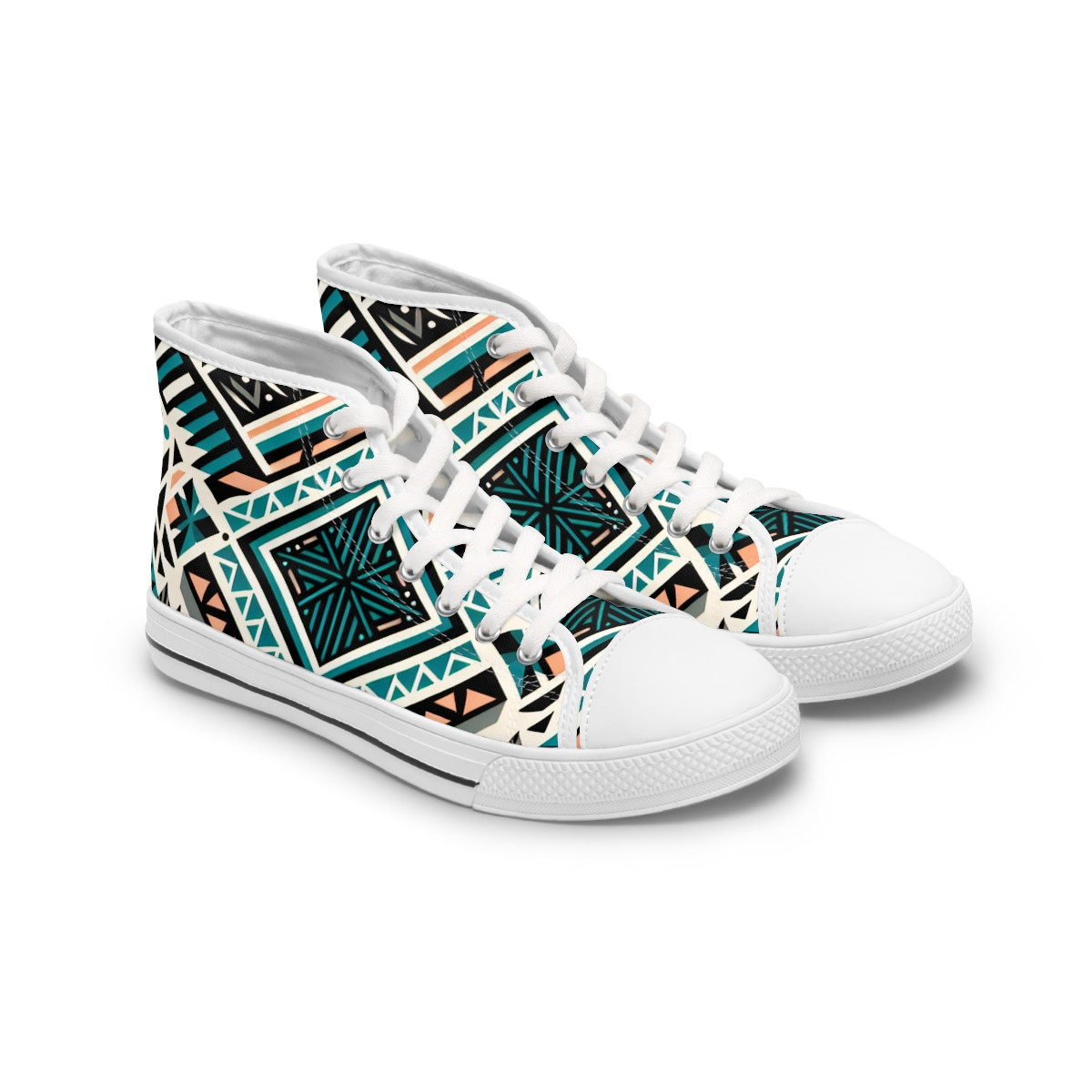 "AfroPulse Kente Kicks" - Womn's High top Sneakers