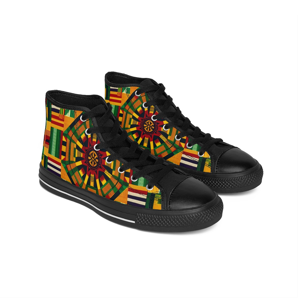 "AfroFusion Kente Kicks" - Women's Classic Sneakers