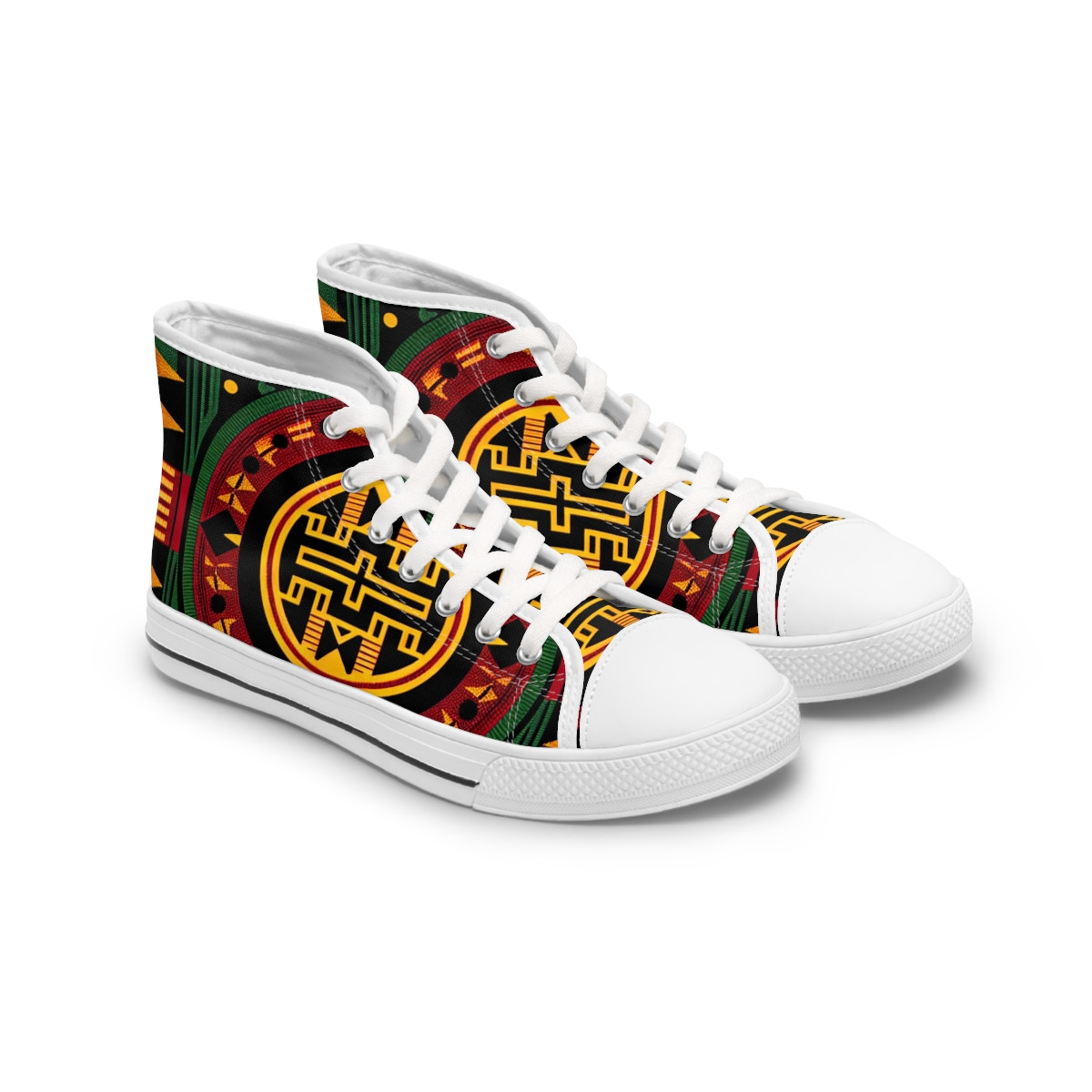 "AfroStride Kente Kicks" - Womn's High top Sneakers
