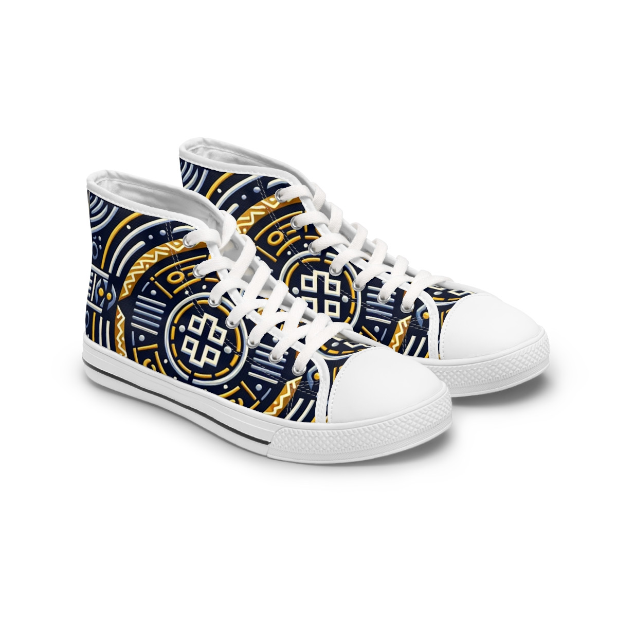 "AfroFusion Kente Kicks" - Womn's High top Sneakers