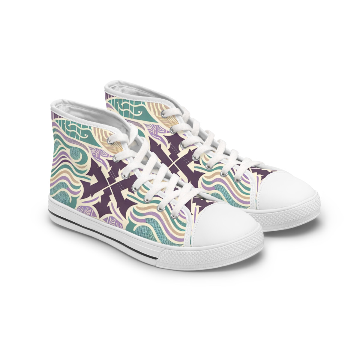 "Kente Kicks: AfroFusion Steps" - Womn's High top Sneakers