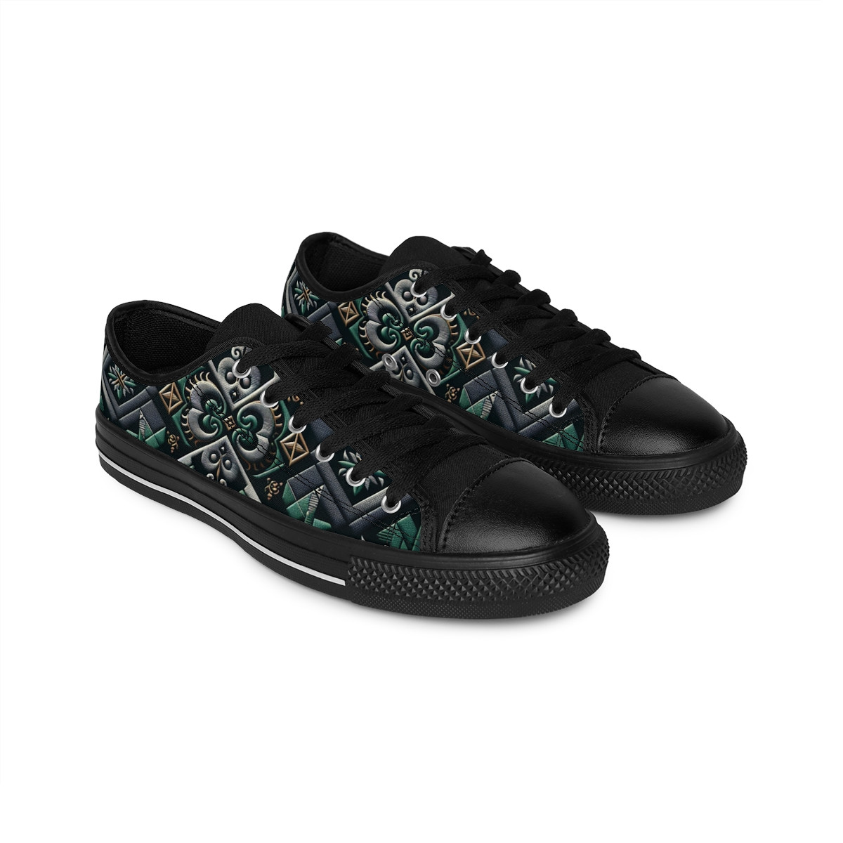 "AfroGlide Kente Kicks" - Women's Sneakers