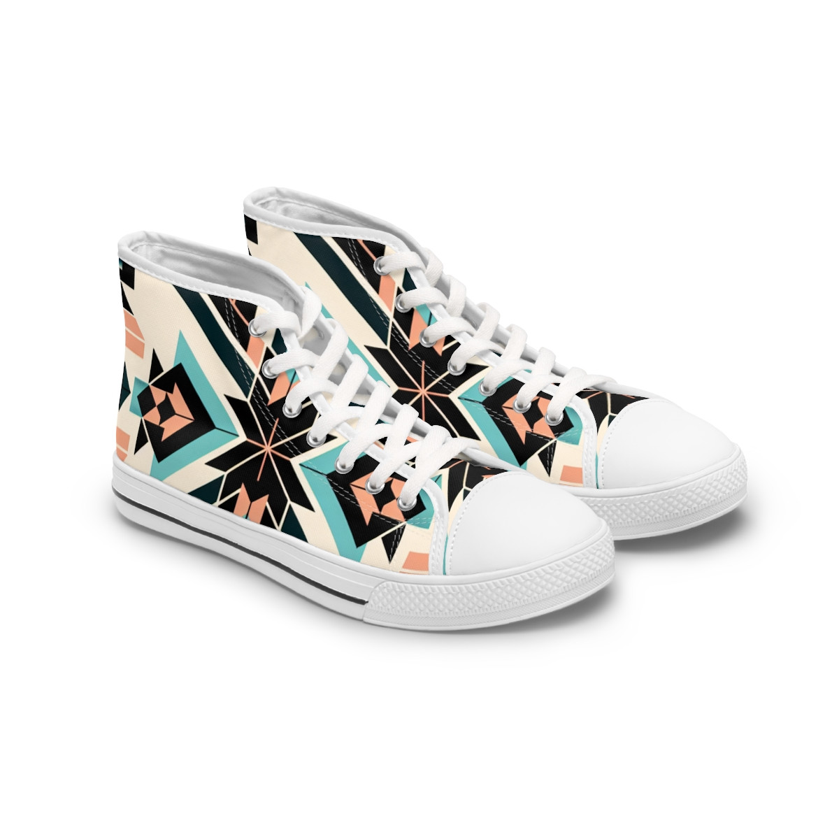 "AfroFusion Kente Kicks" - Womn's High top Sneakers