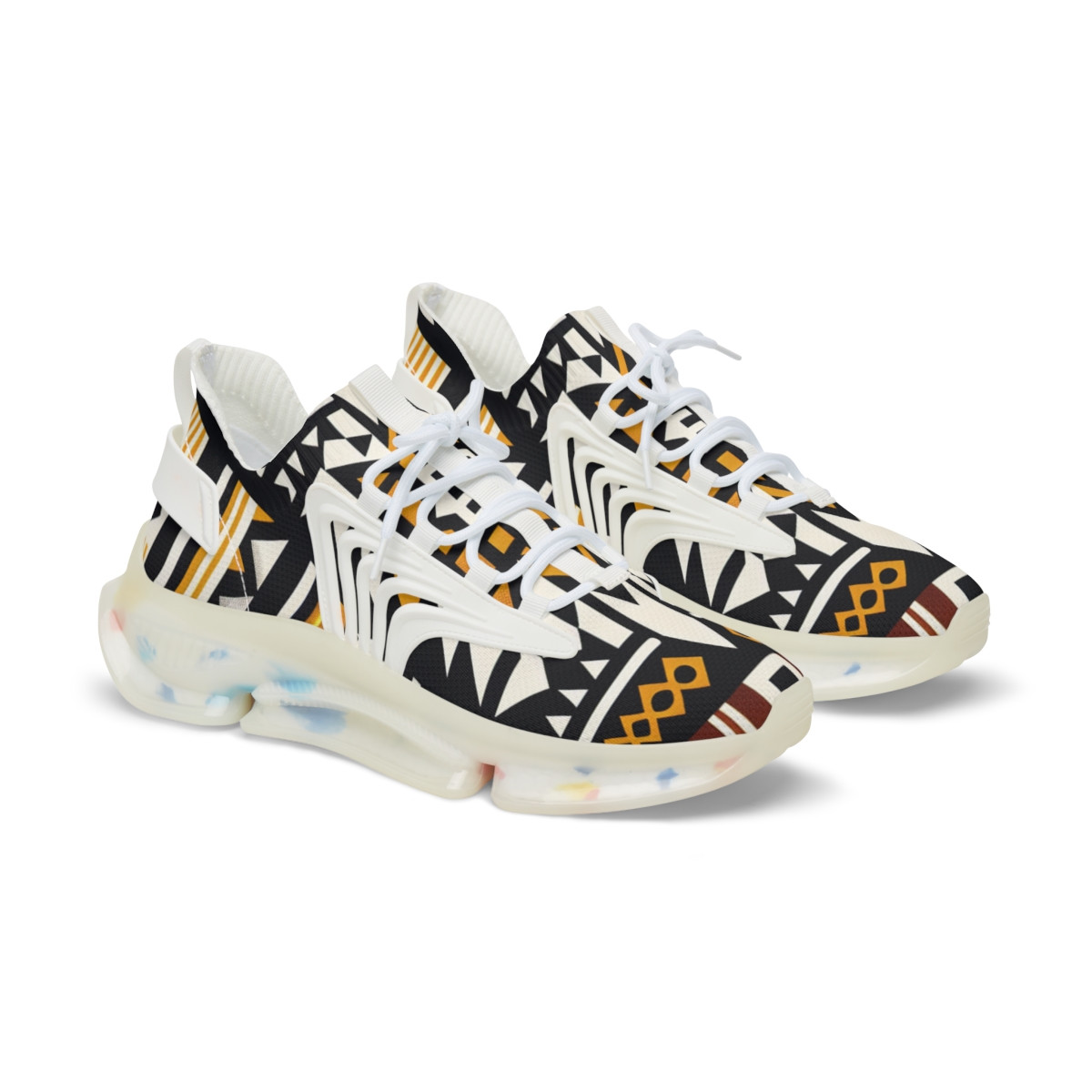 "Kente Kicks: Threads of Tradition Sneakers" - Men's Mesh Sneaker