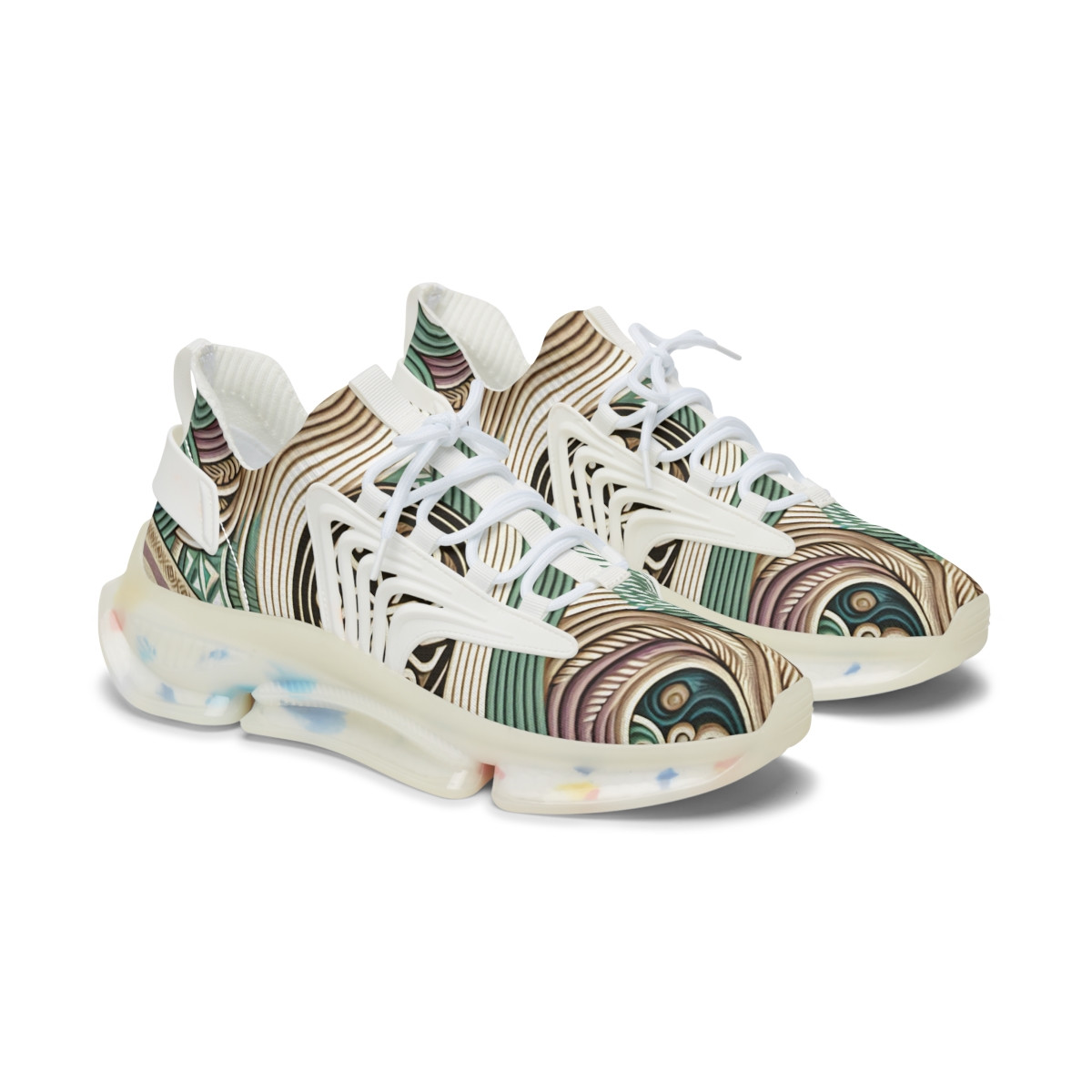 "AfroStride Vibrance Kente Kicks" - Women's Mesh Sneaker