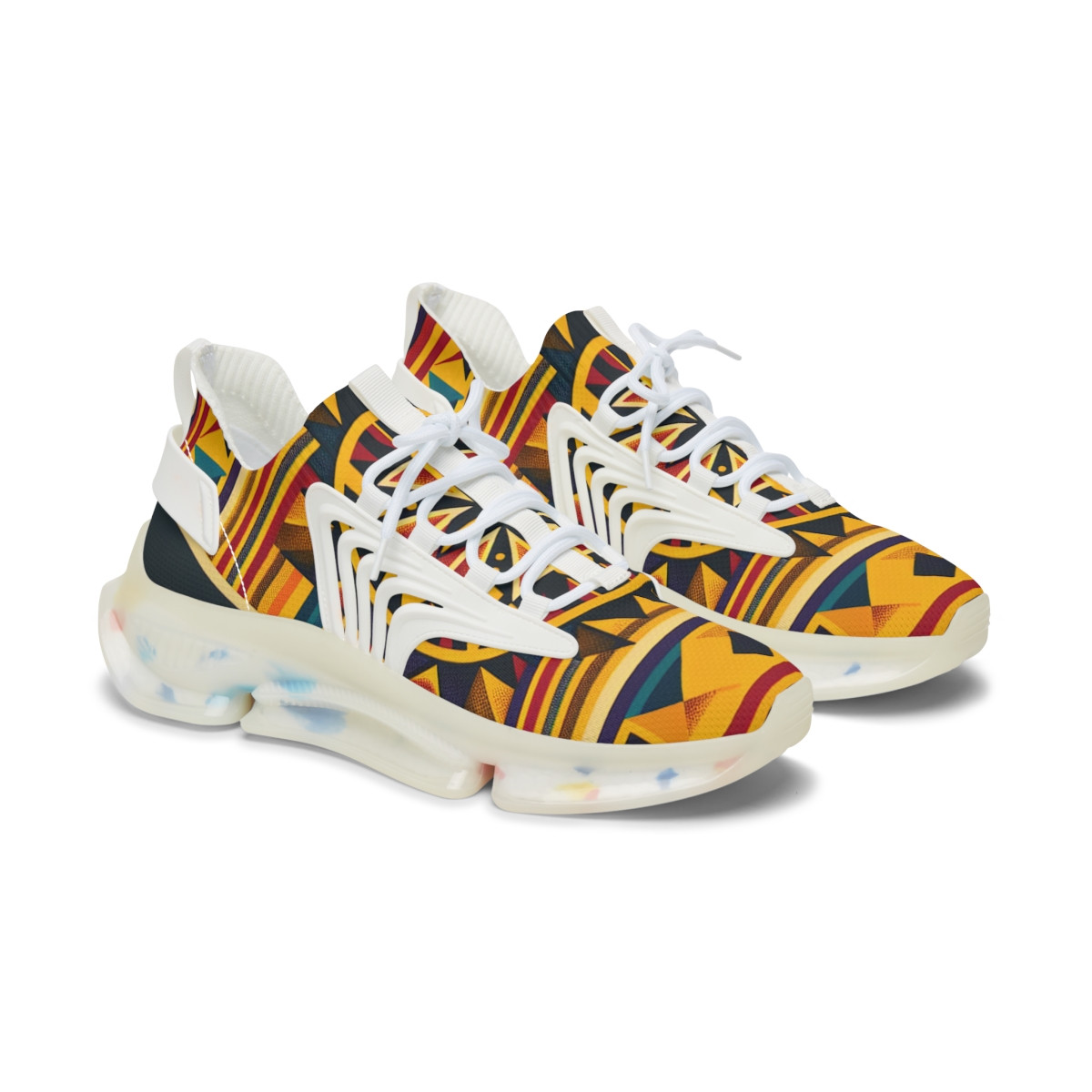 "AfriStride Kente Kicks" - Women's Mesh Sneaker
