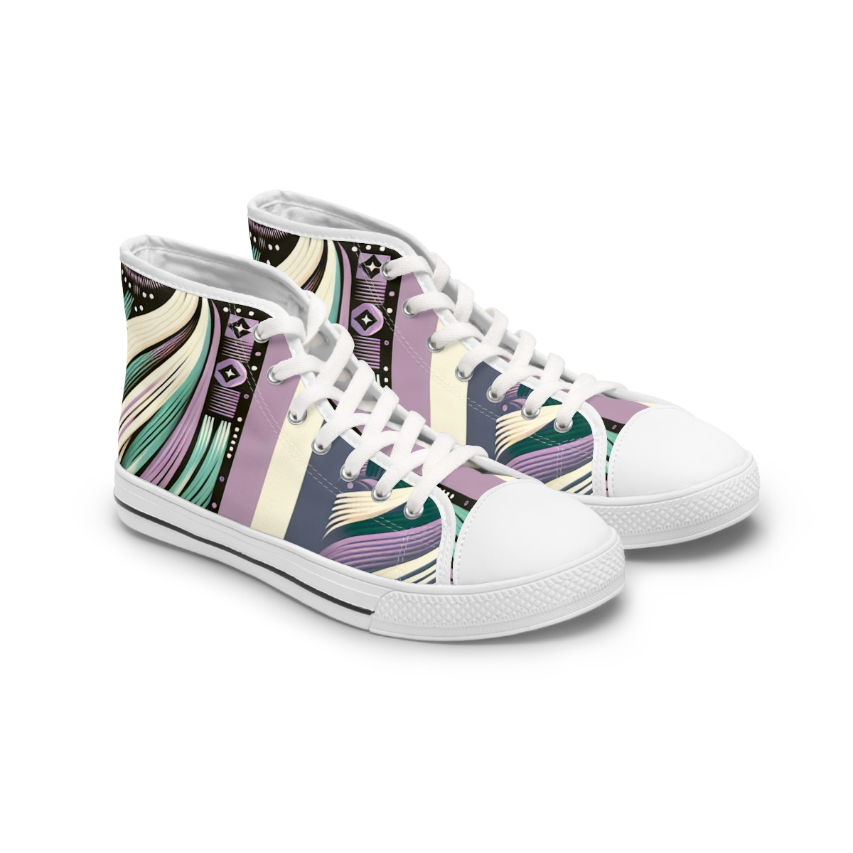 "African Rhythm Kente Kicks" - Womn's High top Sneakers