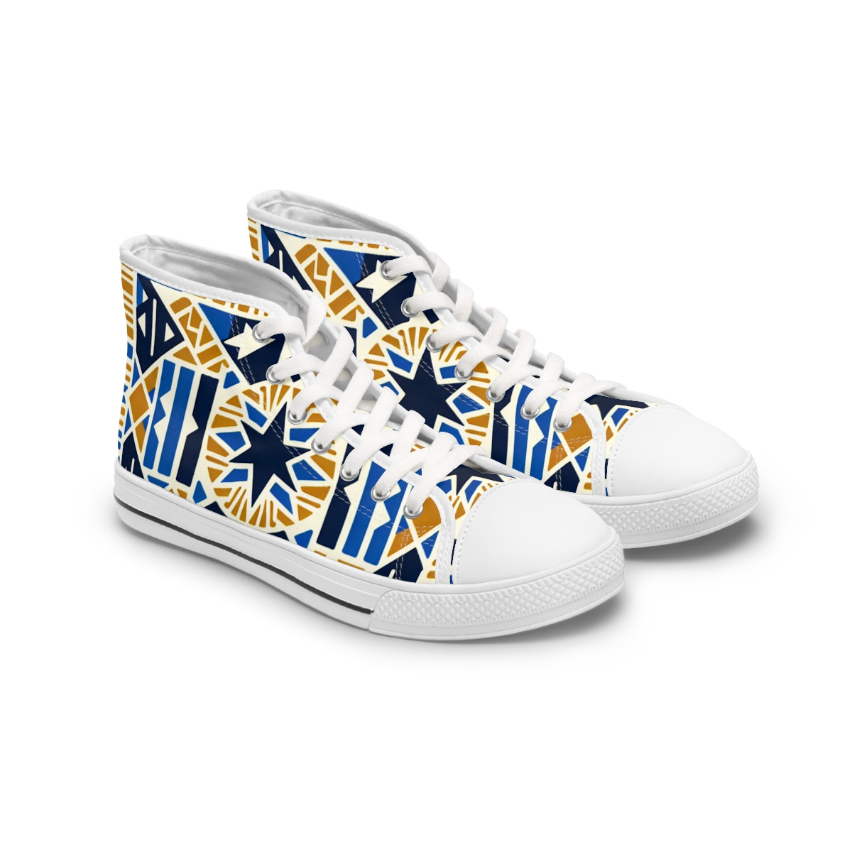 "AfroFusion Kente Kicks" - Womn's High top Sneakers