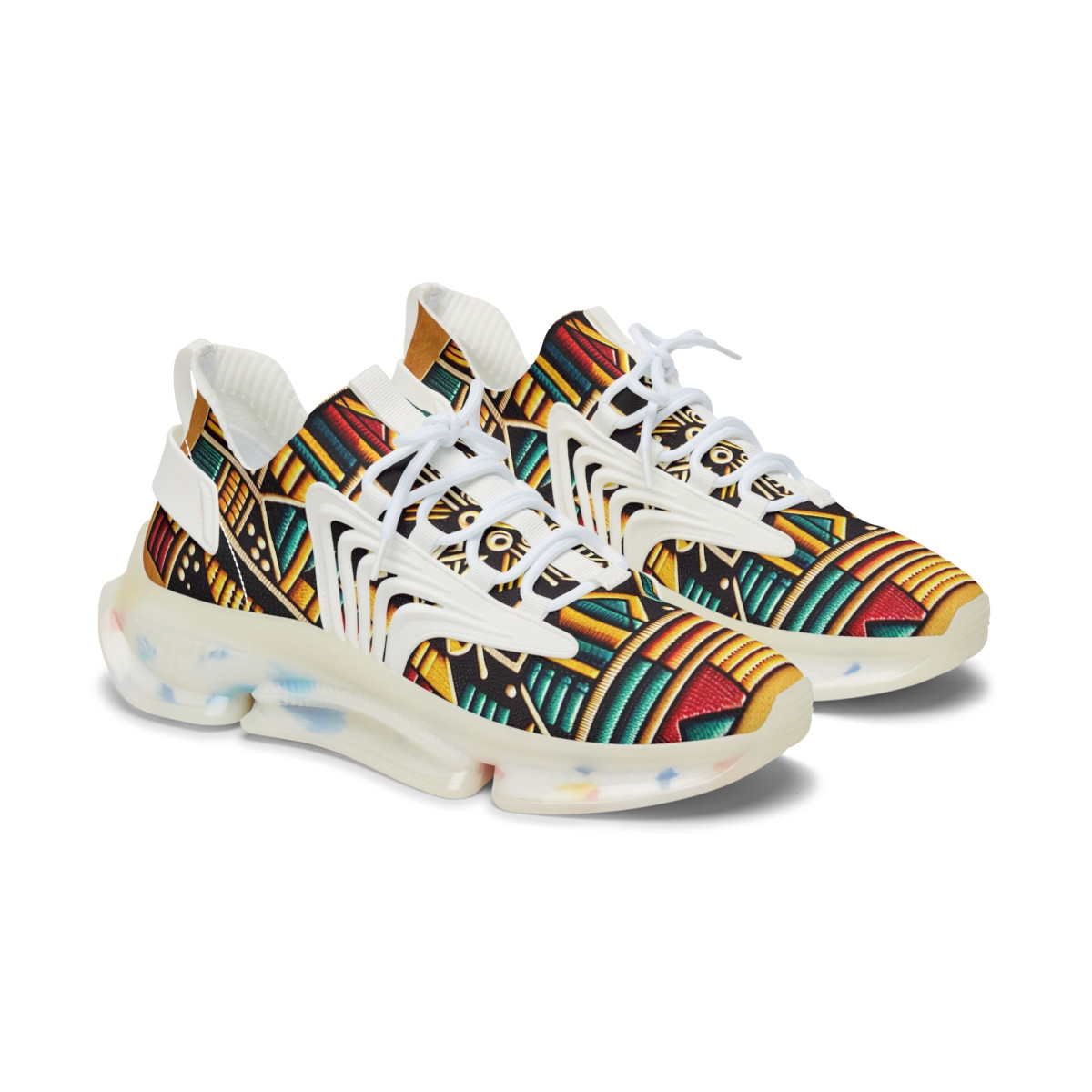 "AfroStride Kente Kicks" - Women's Mesh Sneaker