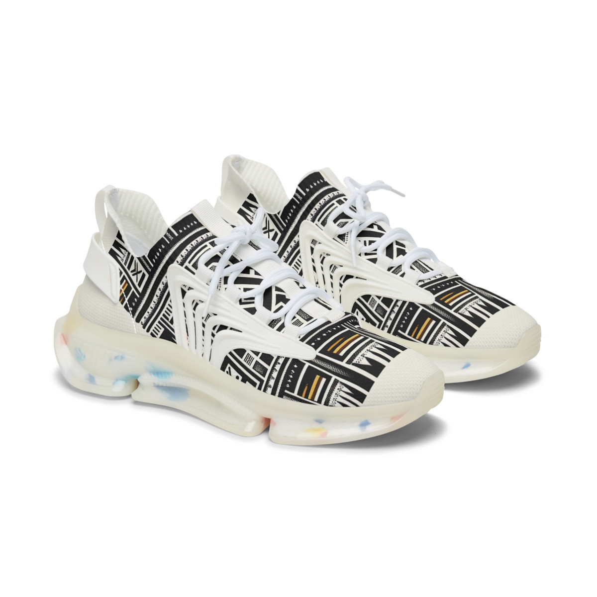 "AfroFusion Kente Kicks" - Women's Mesh Sneaker