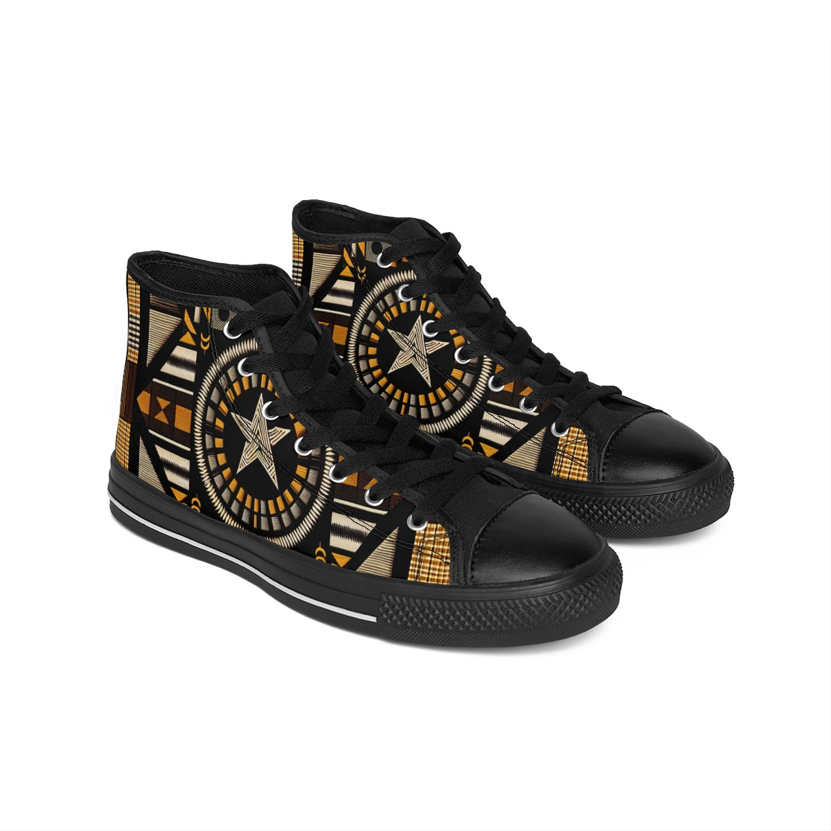 "AfroFusion Kente Kicks" - Women's Classic Sneakers