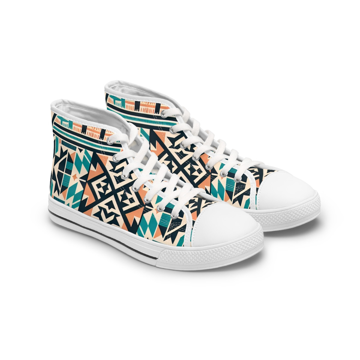 "AfricStride Kente Kicks" - Womn's High top Sneakers