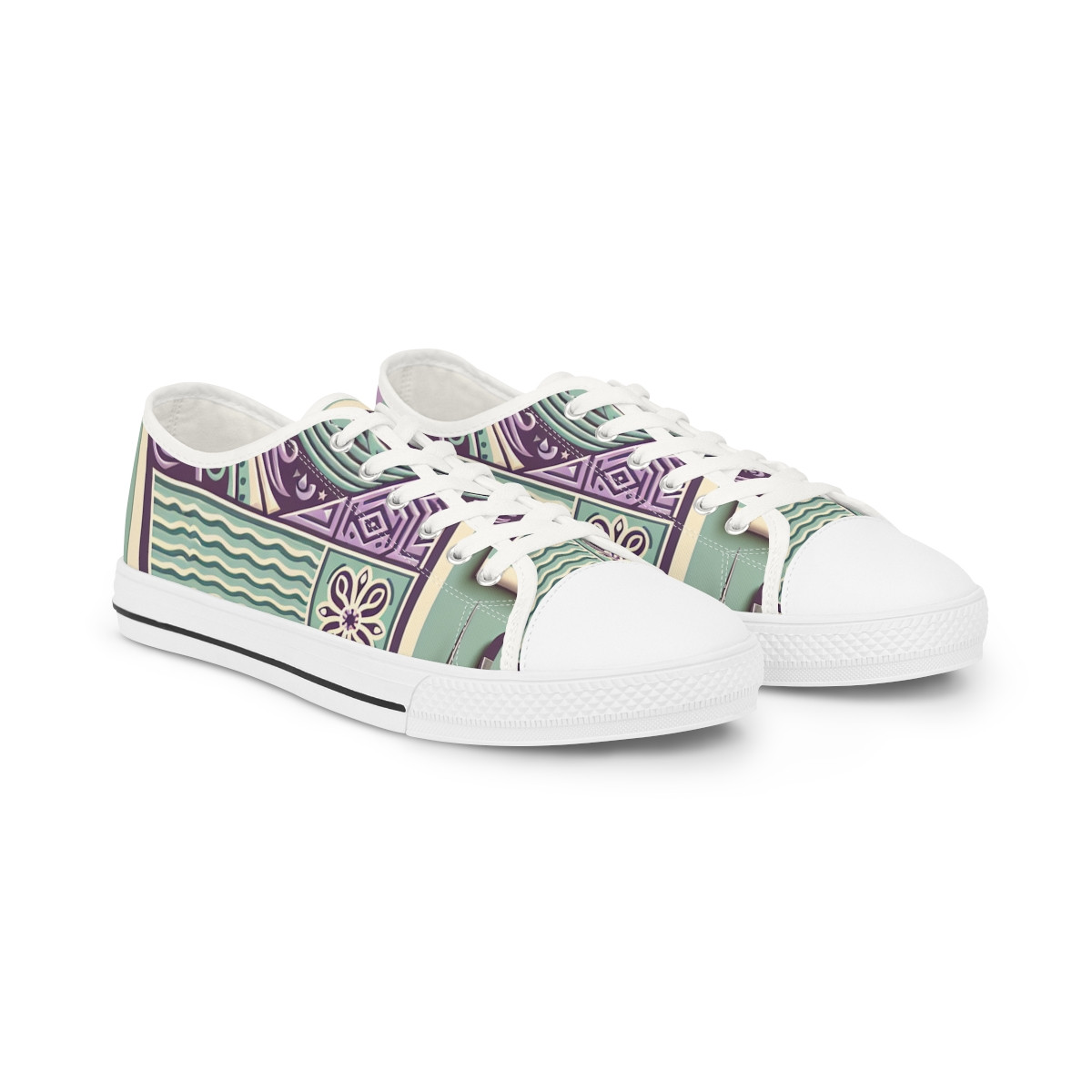 "VibrantStride Kente Kicks" - Men's Lowtop Sneakers