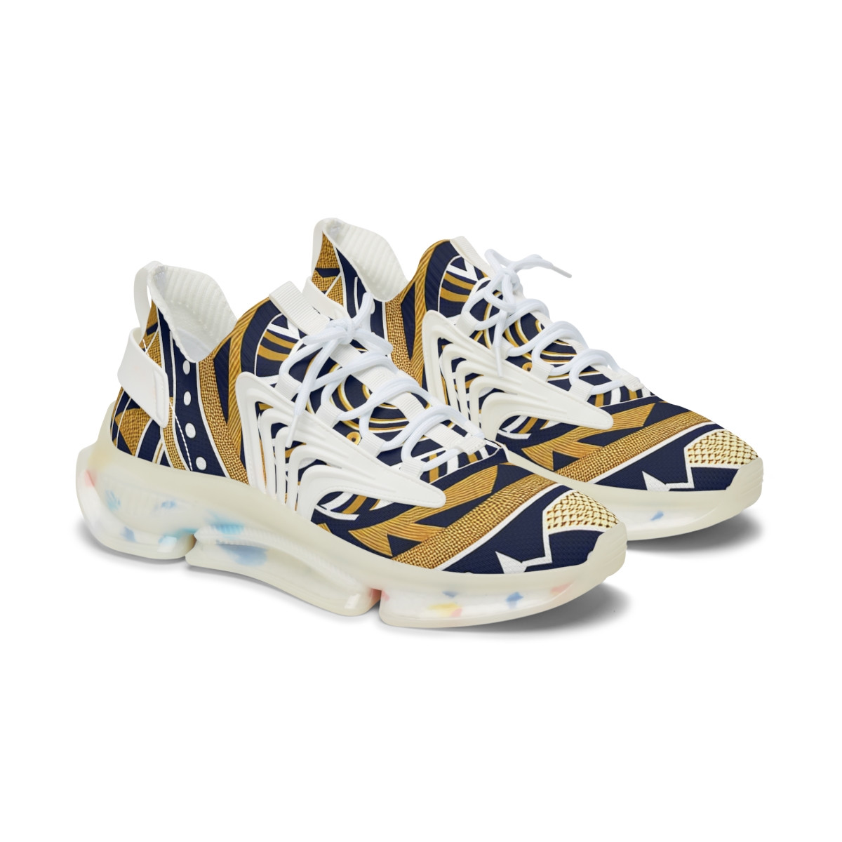 "AfroFusion Kente Kicks" - Women's Mesh Sneaker
