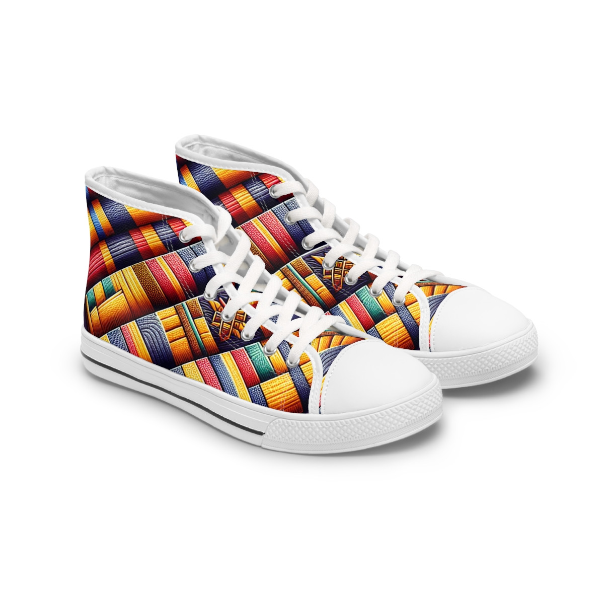"African Majesty Kente Kicks" - Womn's High top Sneakers