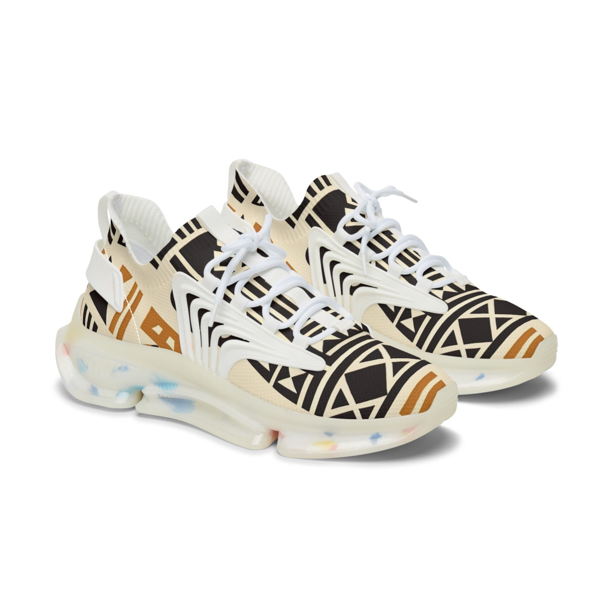 "AfroEclipse Kente Kicks" - Women's Mesh Sneaker