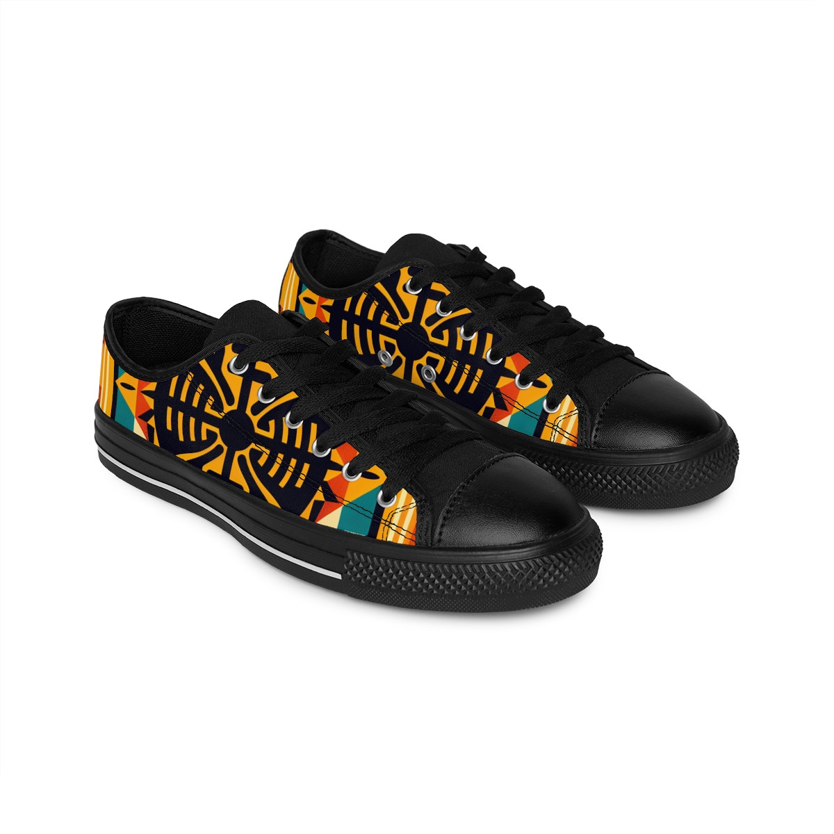"AfroFusion Kente Kicks" - Women's Sneakers