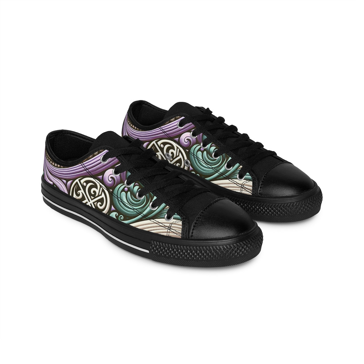 "Afro-Rhythm Kente Kicks" - Women's Sneakers