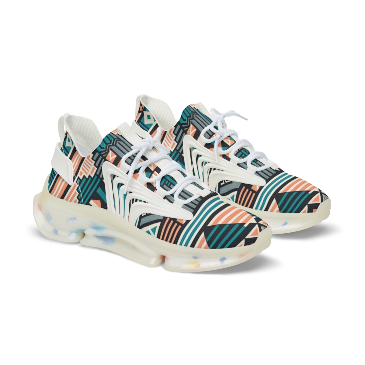 "AfroStride Kente Kaleidoscope Sneakers" - Men's Mesh Sneaker