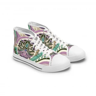 "Kente Kicks: Afro-Fusion Footwear" - Womn's High top Sneakers