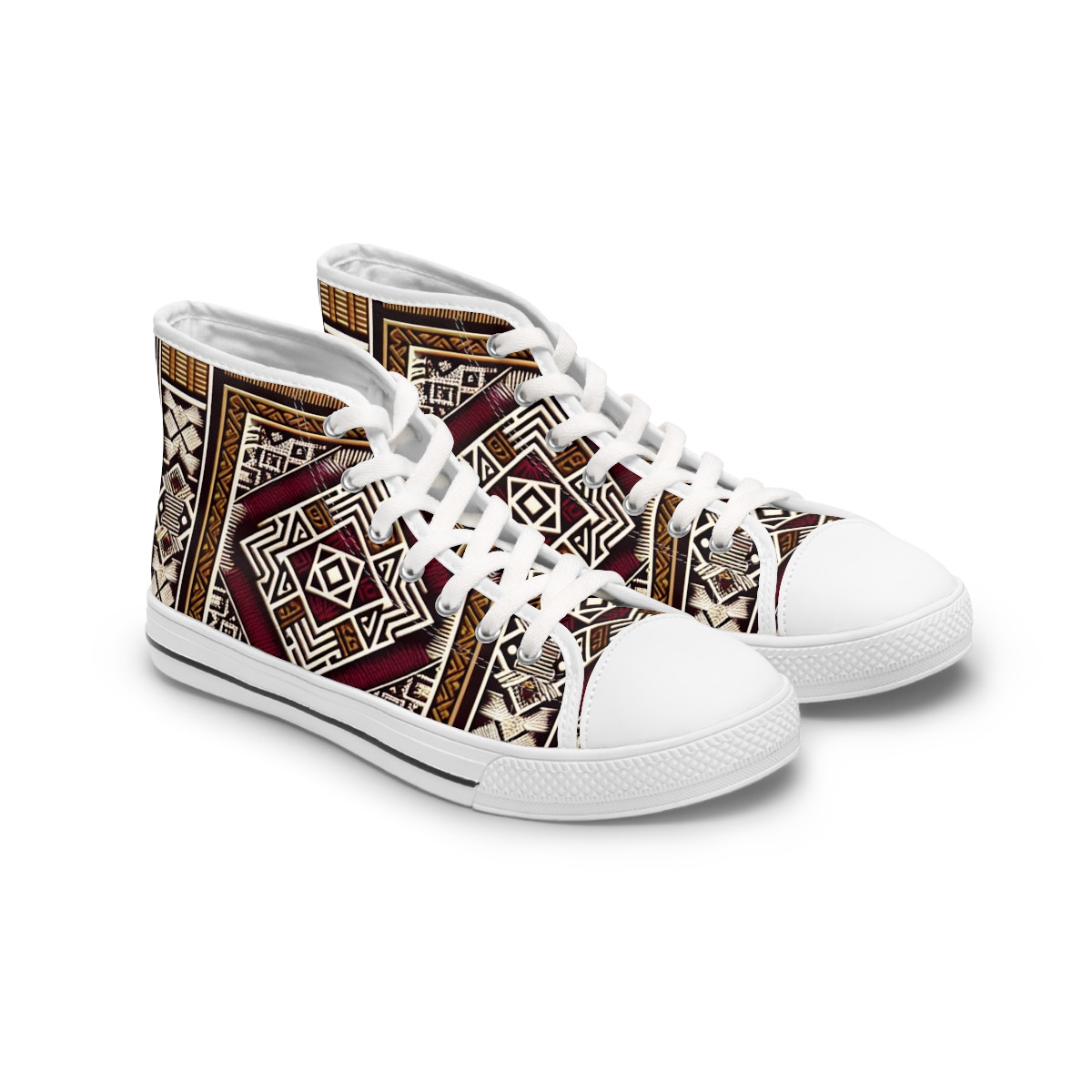 "AfroFusion Kente Kicks" - Womn's High top Sneakers