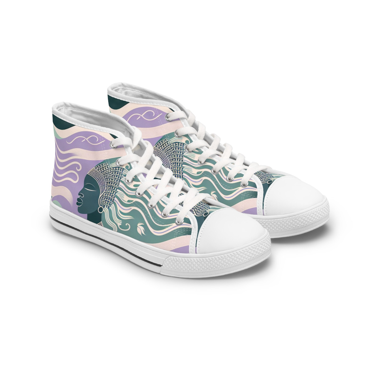 "AfroStride Kente Kicks" - Womn's High top Sneakers